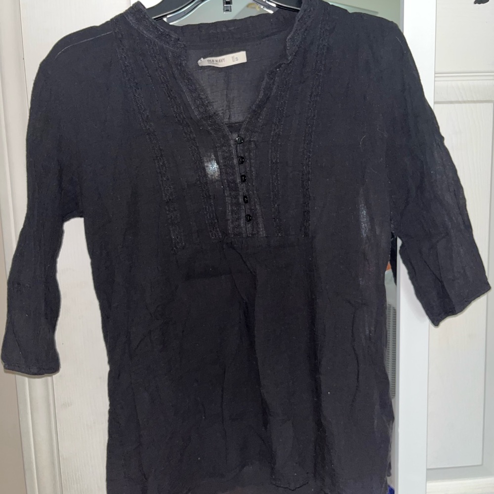 Black Sheer Quarter-Sleeve from Old Navy